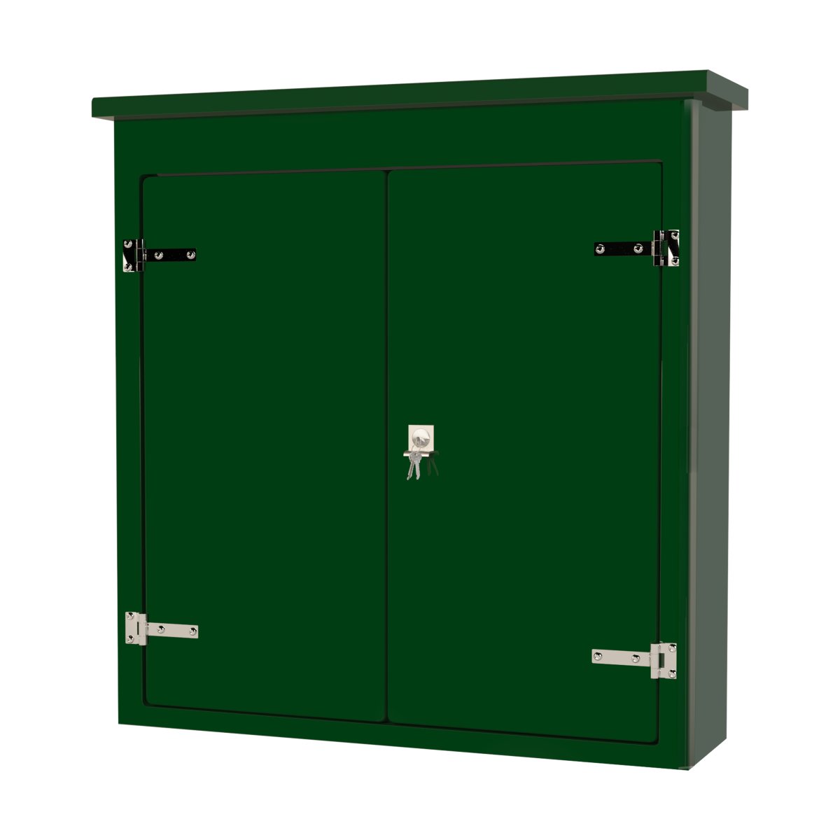 VR13 Green GRP Walk-In Kiosk — 2000×500×2000mm - Front view