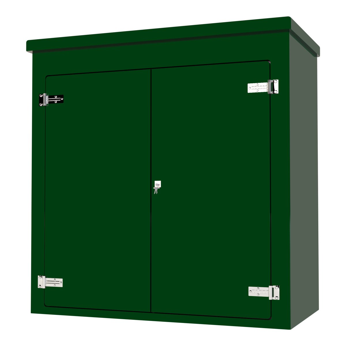 VR14-E Green GRP Walk-In Kiosk — 2000×1000×2000mm with Electrical Fit-Out — closed view