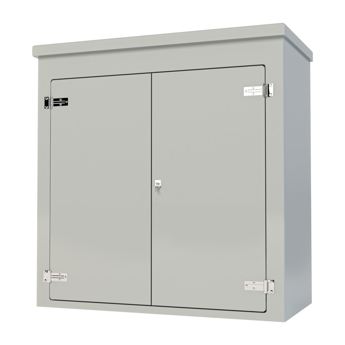 VR14-E Gray GRP Walk-In Kiosk — 2000×1000×2000mm with Electrical Fit-Out — closed view front